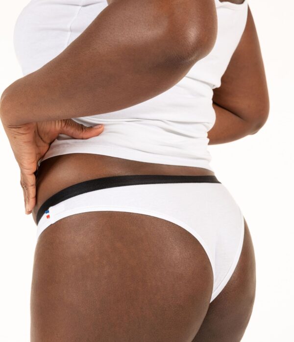 Tanga Jeanne blanc dos