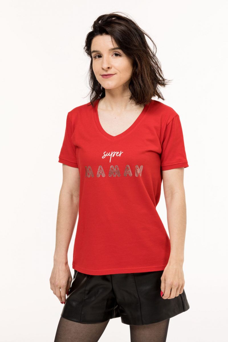 t-shirt rouge fabriqué en France