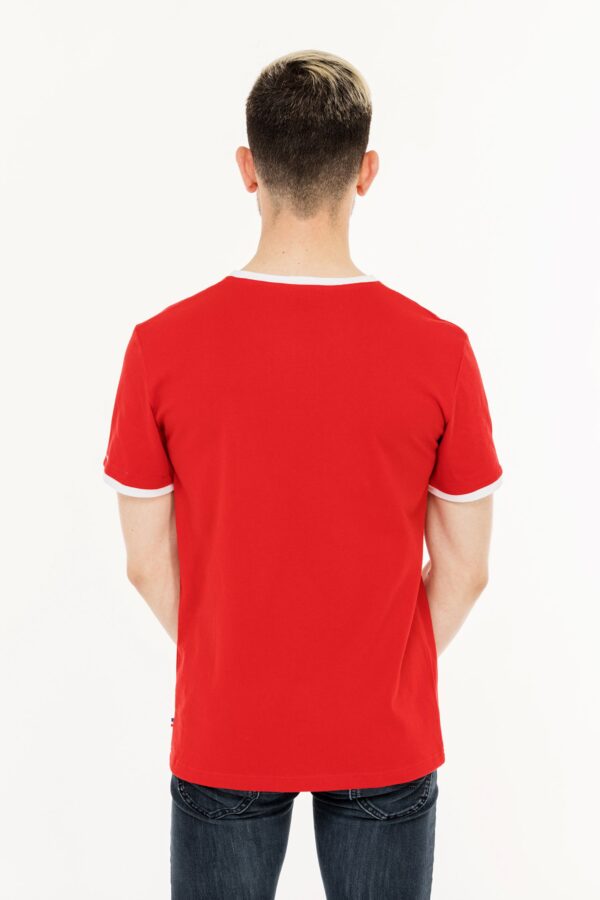 t-shirt homme rouge de dos fabriqué en France