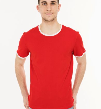 t-shirt homme rouge de dos fabriqué en France
