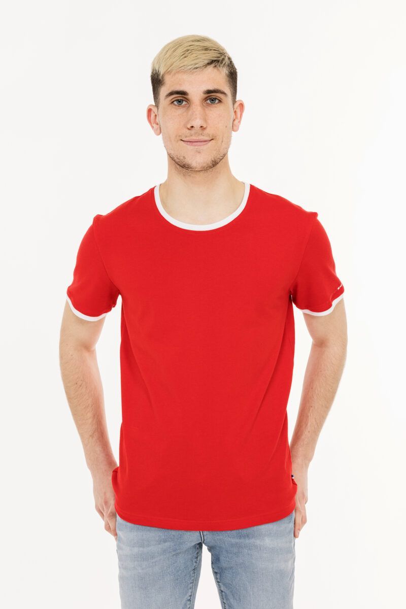 t-shirt homme rouge de dos fabriqué en France