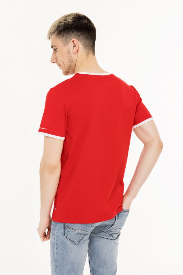 t-shirt homme rouge de dos fabriqué en France